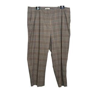 Talbots Woman Petites Size 16W Plus Brown and Blue Plaid Pants